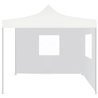 Gazebo Pieghevole Professionale 2 Pareti 3x3m Acciaio Bianco 48862