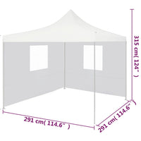 Gazebo Pieghevole Professionale 2 Pareti 3x3m Acciaio Bianco cod mxl 65969