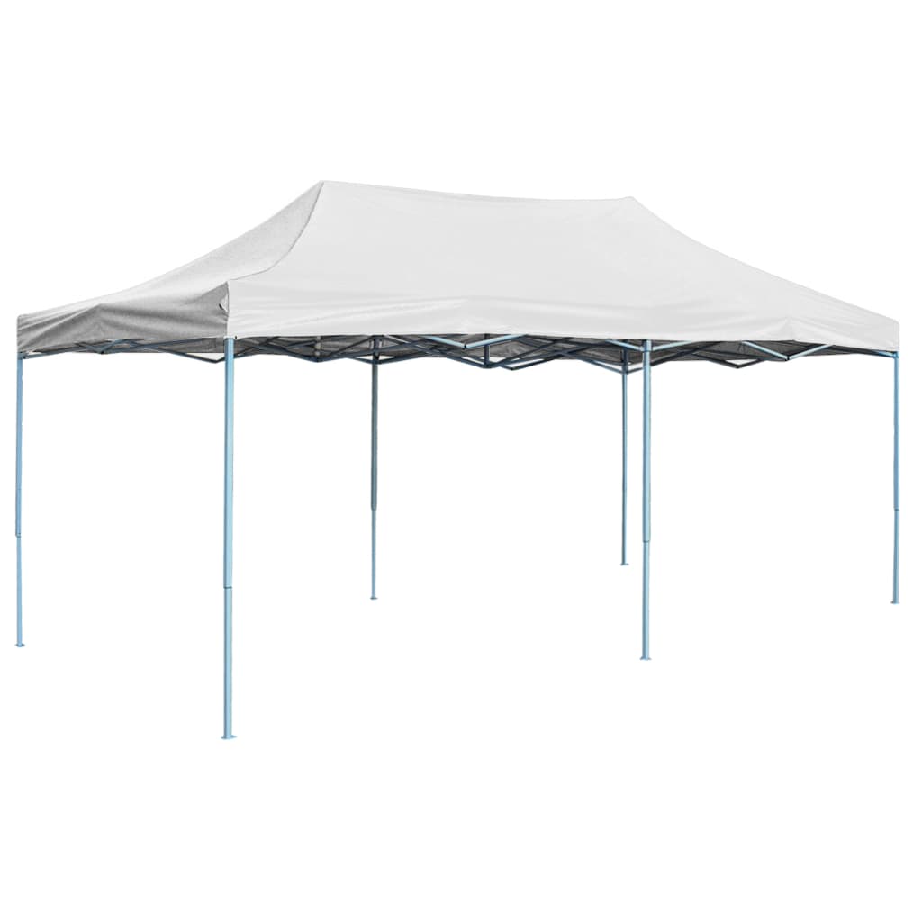 Gazebo Professionale Pieghevole 3x6 m Acciaio Bianco 48864