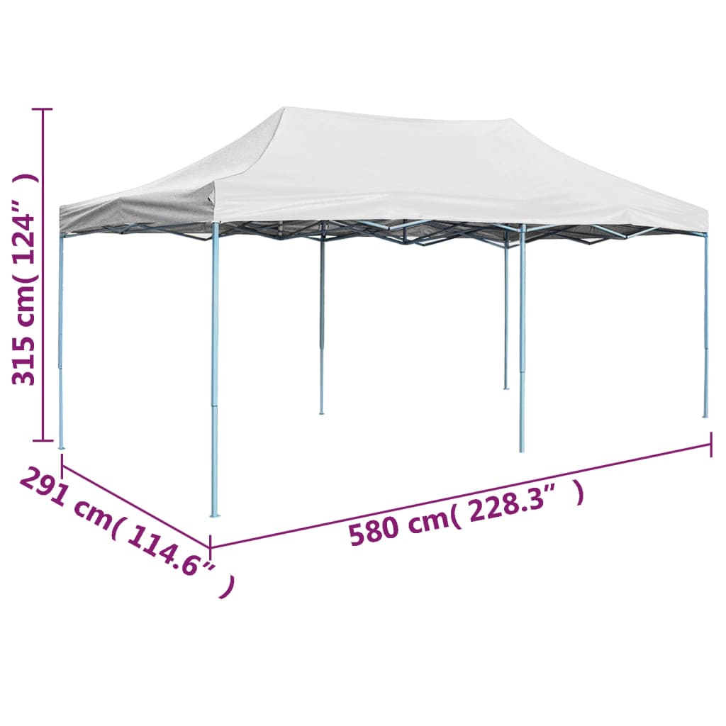 Gazebo Professionale Pieghevole 3x6 m Acciaio Bianco 48864