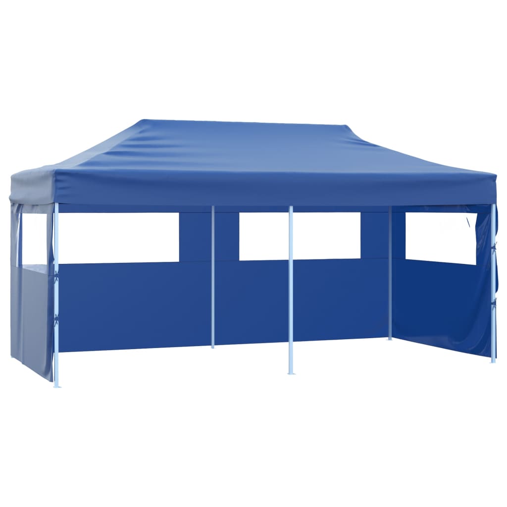 Gazebo Pieghevole con 4 Pareti 3x6m Acciaio Blu cod mxl 66157