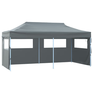 Gazebo Pieghevole con 4 Pareti 3x6m Acciaio Antracite cod mxl 66264