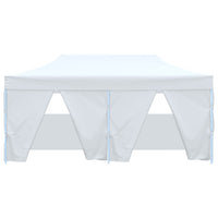 Gazebo Pieghevole con 4 Pareti 3x6 m Acciaio Bianco 48868