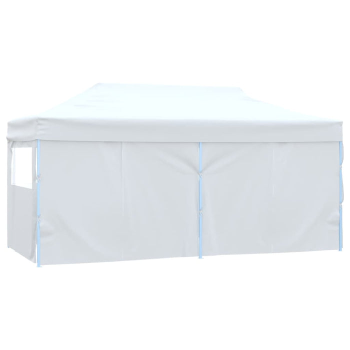 Gazebo Pieghevole con 4 Pareti 3x6 m Acciaio Bianco 48868