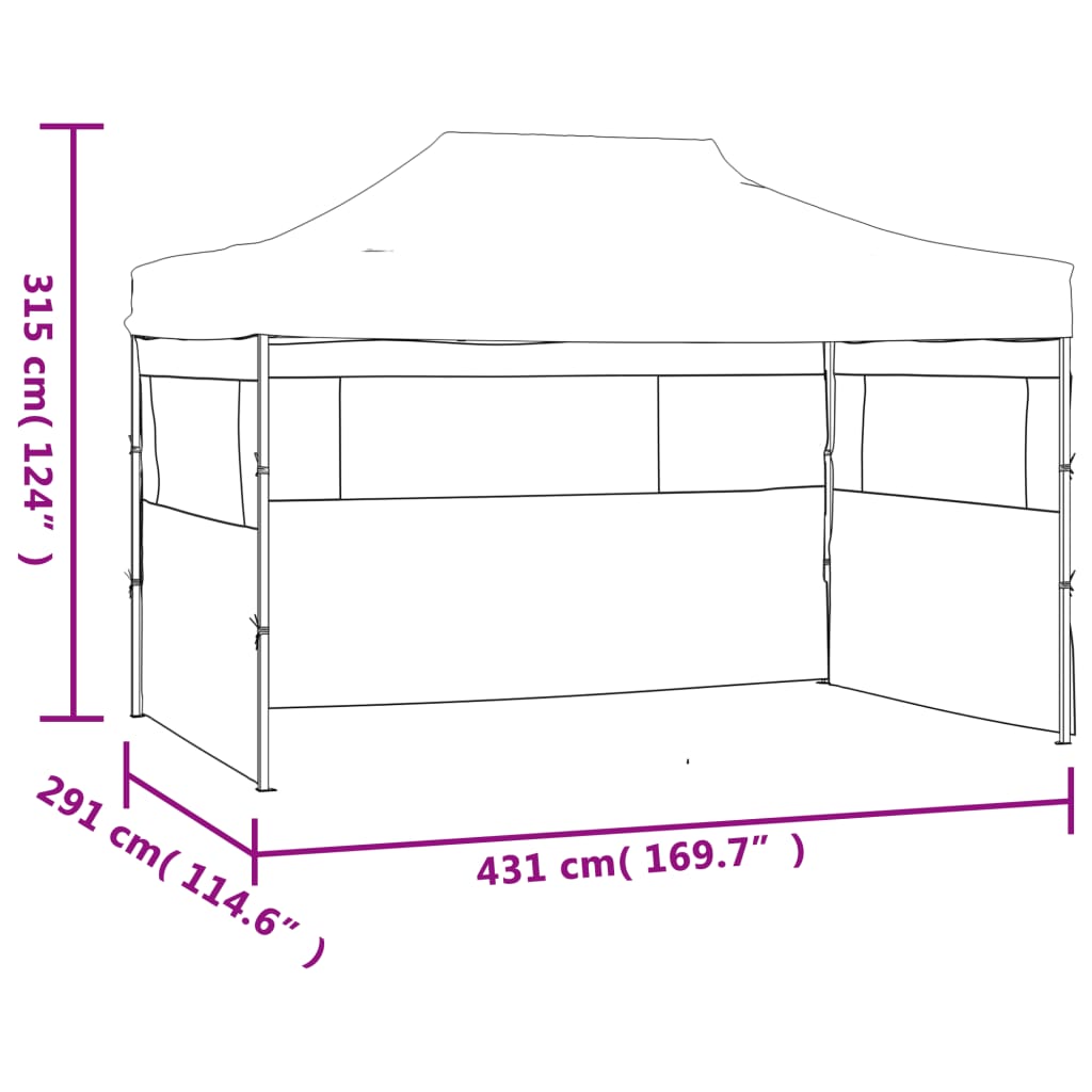 Tendone per Feste Pieghevole con 3 Pareti 3x4,5 m Bianco 48871