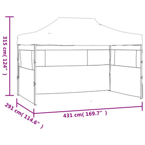 Tendone per Feste Pieghevole con 3 Pareti 3x4,5 m Bianco 48871