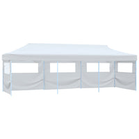 Tenda Pieghevole Pop-Up con 5 Pareti Laterali 3x9 m Bianca cod mxl 66162