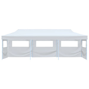 Tenda Pieghevole Pop-Up con 5 Pareti Laterali 3x9 m Bianca cod mxl 66162