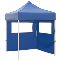 Gazebo Pieghevole Professionale 2 Pareti 2x2m Acciaio Blu cod mxl 65934