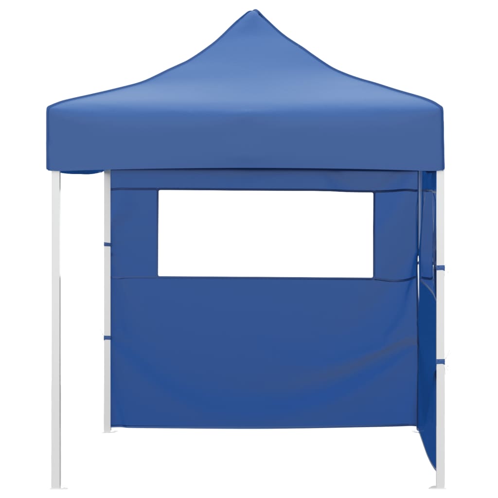 Gazebo Pieghevole Professionale 2 Pareti 2x2m Acciaio Blu cod mxl 65934