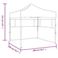 Gazebo Pieghevole Professionale 2 Pareti 2x2m Acciaio Blu cod mxl 65934