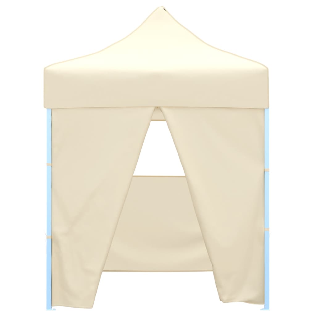 Gazebo Professionale Pieghevole con 4 Pareti 2x2m Acciaio Crema cod mxl 66186