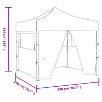 Gazebo Professionale Pieghevole con 4 Pareti 2x2m Acciaio Crema cod mxl 66186