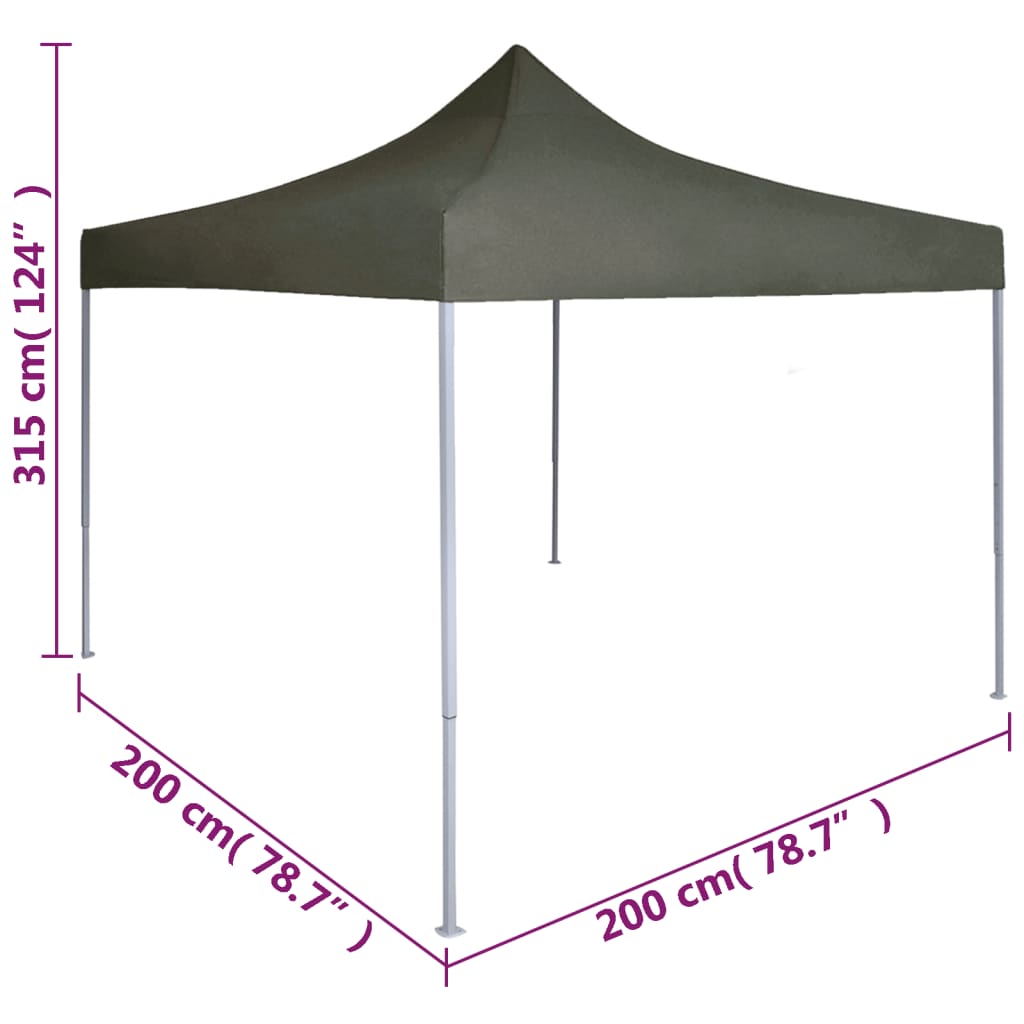 Gazebo Professionale Pieghevole 2x2m in Acciaio Antracite cod mxl 66291