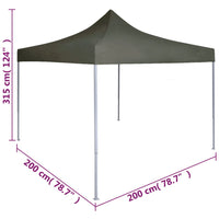 Gazebo Professionale Pieghevole 2x2m in Acciaio Antracite cod mxl 66291