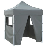 Gazebo Professionale Pieghevole 4 Pareti 2x2m Acciaio Antracite cod mxl 66091