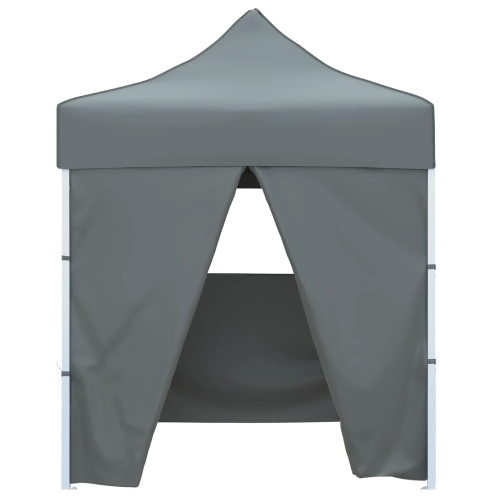 Gazebo Professionale Pieghevole 4 Pareti 2x2m Acciaio Antracite 48885