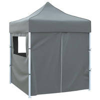 Gazebo Professionale Pieghevole 4 Pareti 2x2m Acciaio Antracite cod mxl 66091