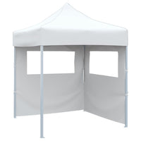 Gazebo Pieghevole Professionale 2 Pareti 2x2m Acciaio Bianco cod 9582