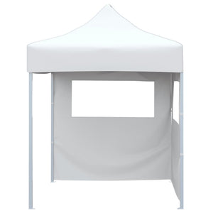 Gazebo Pieghevole Professionale 2 Pareti 2x2m Acciaio Bianco cod 9582