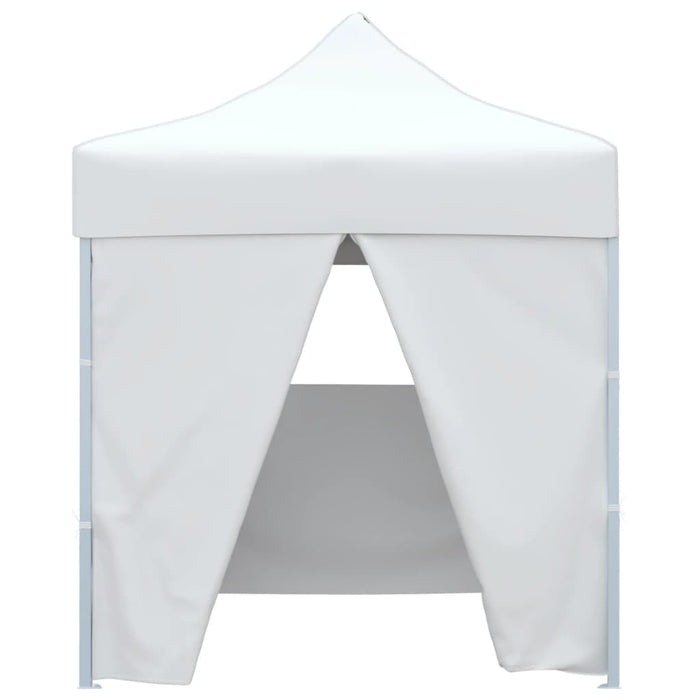 Gazebo Pieghevole Professionale 4 Pareti 2x2m Acciaio Bianco 48888