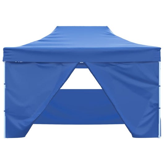 Gazebo Professionale Pieghevole con 4 Pareti 3x4m Acciaio Blu cod mxl 66288