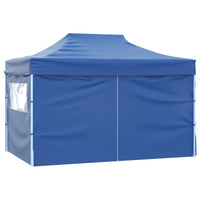 Gazebo Professionale Pieghevole con 4 Pareti 3x4m Acciaio Blu cod mxl 66288