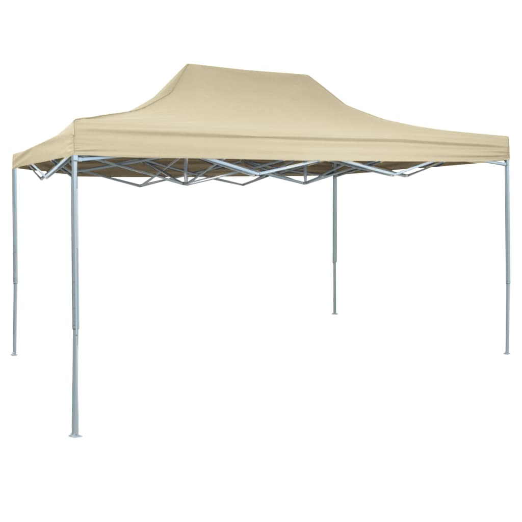 Gazebo Professionale Pieghevole 3x4m Acciaio Crema 48892