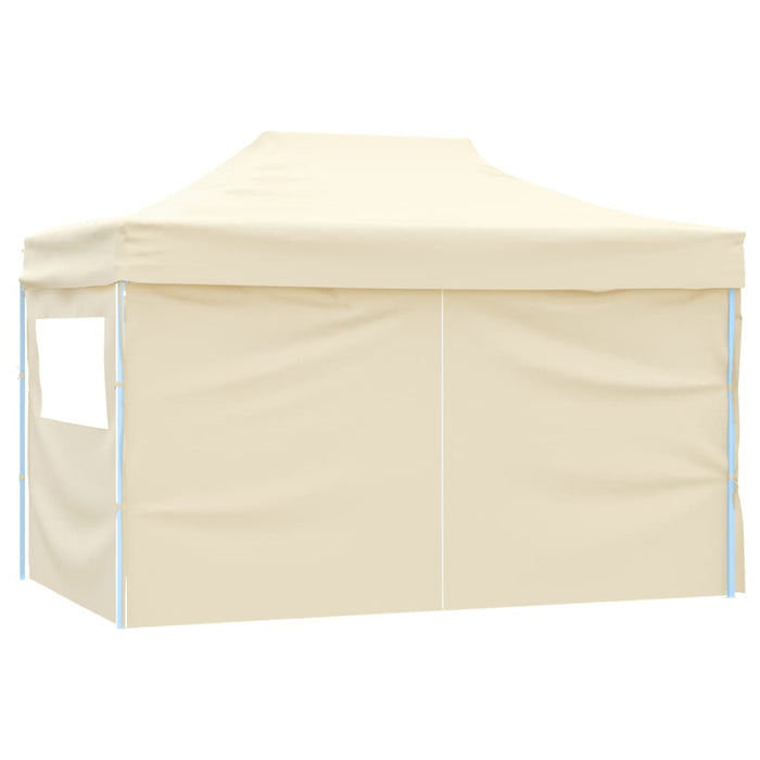 Gazebo Professionale Pieghevole con 4 Pareti 3x4m Acciaio Crema cod mxl 48963