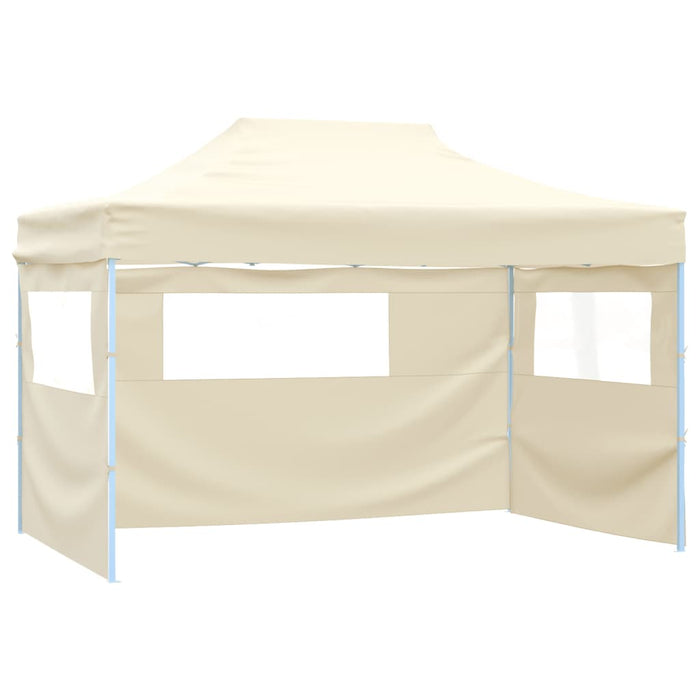 Gazebo Professionale Pieghevole con 4 Pareti 3x4m Acciaio Crema cod mxl 48963