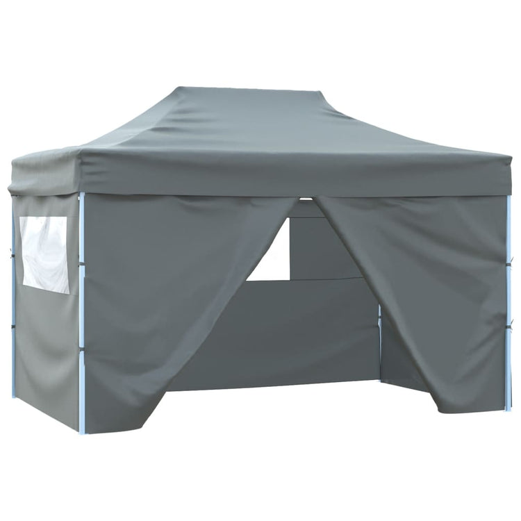 Gazebo Professionale Pieghevole 4 Pareti 3x4m Acciaio Antracite cod mxl 50460