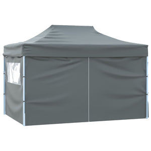 Gazebo Professionale Pieghevole 4 Pareti 3x4m Acciaio Antracite cod mxl 50460