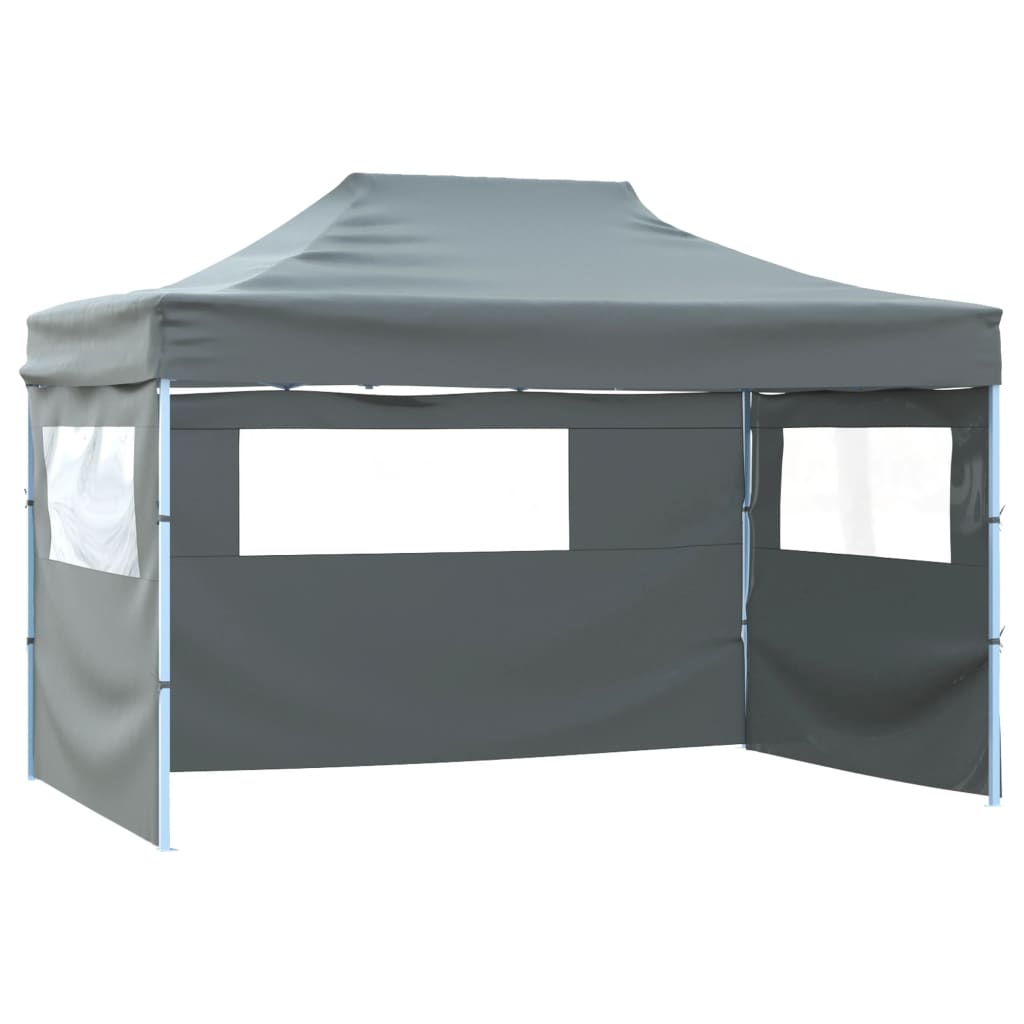 Gazebo Professionale Pieghevole 4 Pareti 3x4m Acciaio Antracite cod mxl 50460