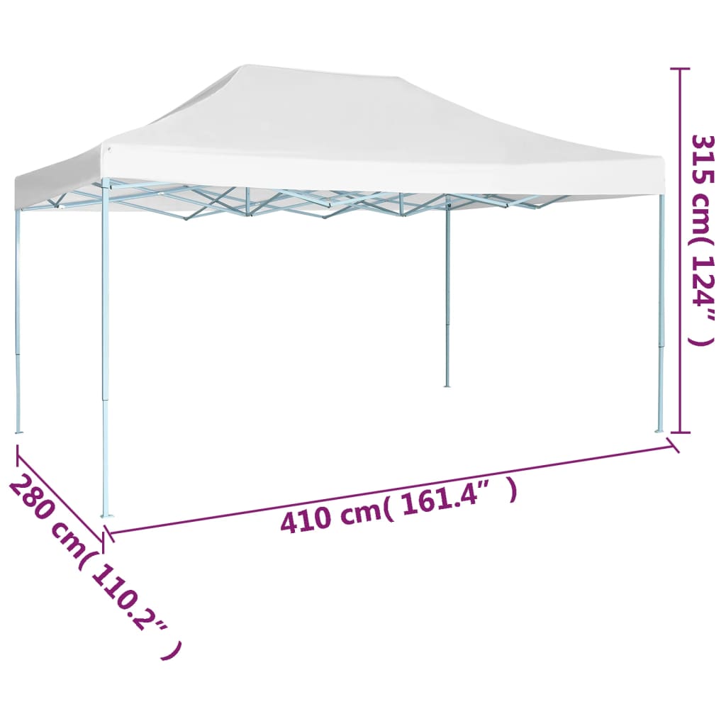 Gazebo Professionale Pieghevole 3x4m Acciaio Bianco cod mxl 66126