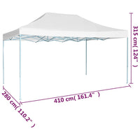 Gazebo Professionale Pieghevole 3x4m Acciaio Bianco 48898