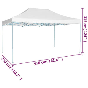 Gazebo Professionale Pieghevole 3x4m Acciaio Bianco 48898