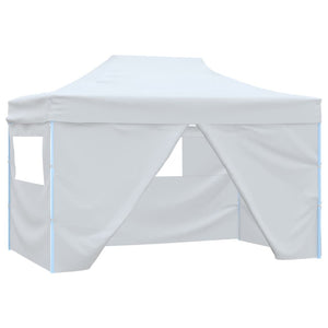 Gazebo Professionale Pieghevole 4 Pareti 3x4m Acciaio Bianco cod mxl 66124