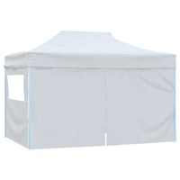 Gazebo Professionale Pieghevole 4 Pareti 3x4m Acciaio Bianco 48900