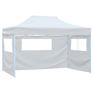 Gazebo Professionale Pieghevole 4 Pareti 3x4m Acciaio Bianco cod mxl 66124