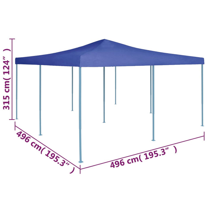 Gazebo Pieghevole 5x5 m Blu 48901