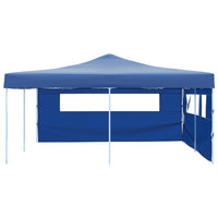 Gazebo Pieghevole con 2 Pareti 5x5 m Blu cod mxl 65973