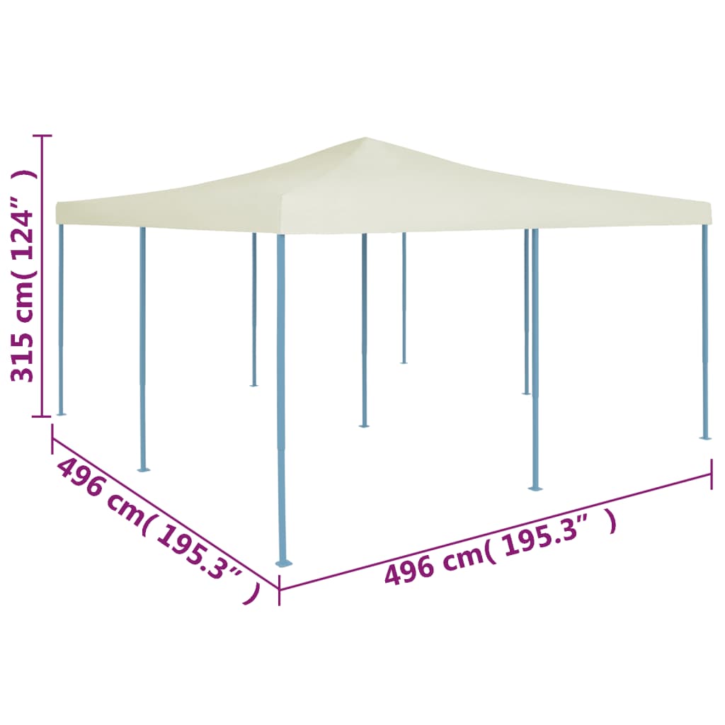 Gazebo Pieghevole 5x5 m Crema 48904