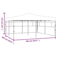 Gazebo Pieghevole con 2 Pareti 5x5 m Crema