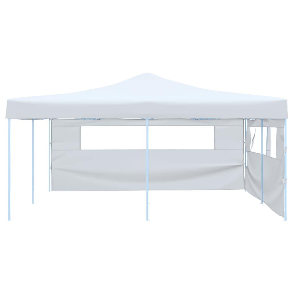 Gazebo Pieghevole con 2 Pareti 5x5 m Bianco cod 10093