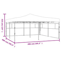 Gazebo Pieghevole con 2 Pareti 5x5 m Bianco cod 10093