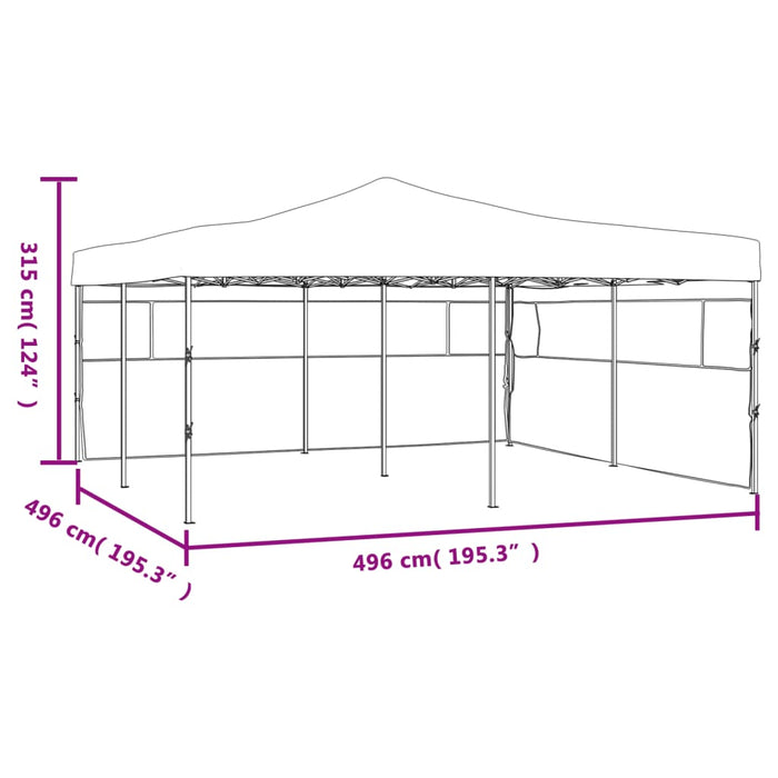 Gazebo Pieghevole con 2 Pareti 5x5 m Bianco cod 10093