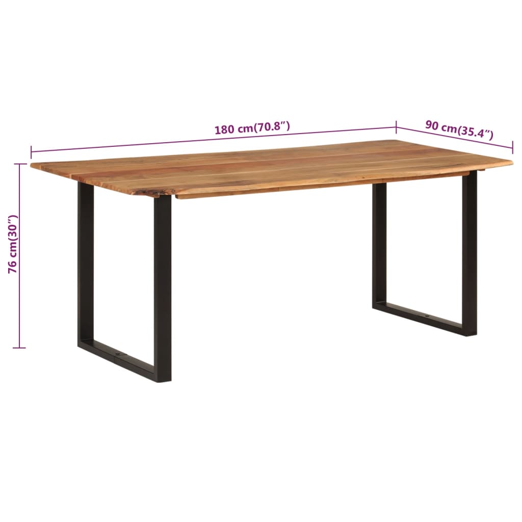 Tavolo da Pranzo 180x90x76 cm in Legno Massello di Acacia cod mxl 52640