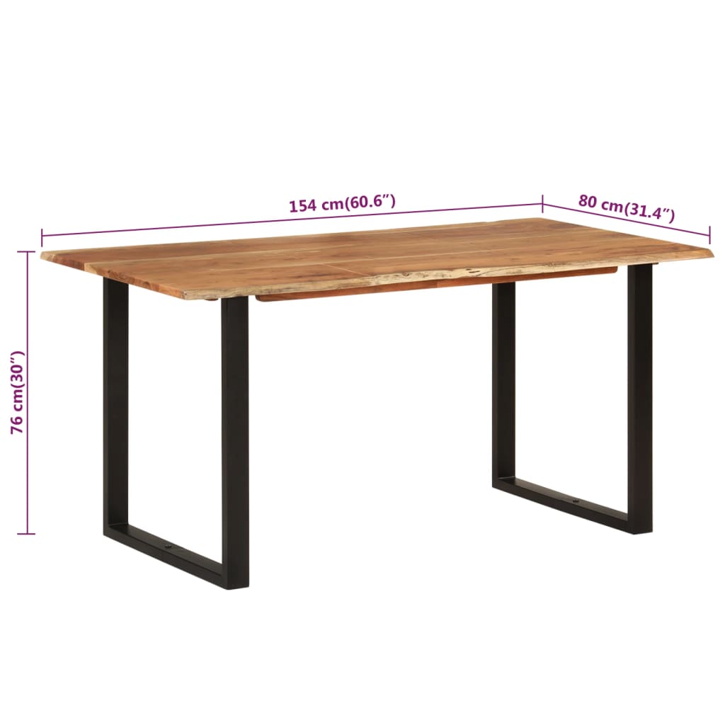 Tavolo da Pranzo 160x80x76 cm in Legno Massello di Acacia cod mxl 13813