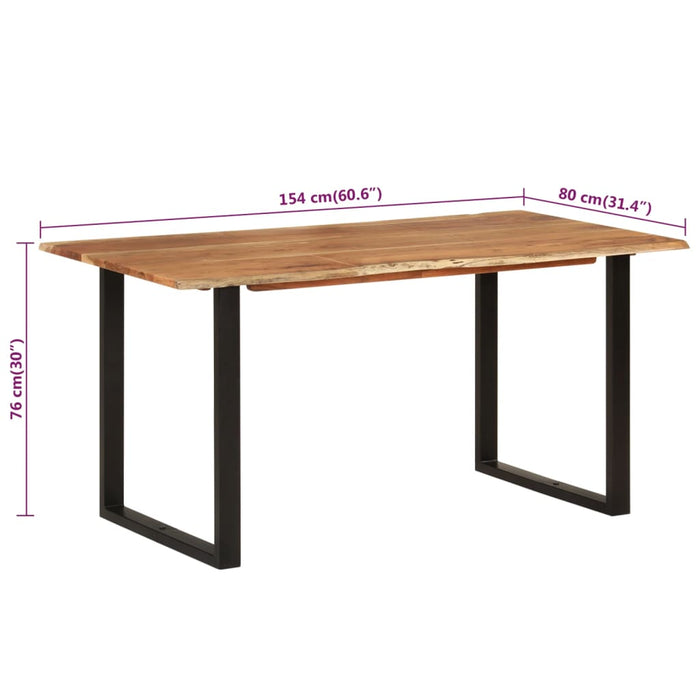 Tavolo da Pranzo 160x80x76 cm in Legno Massello di Acacia cod mxl 13813