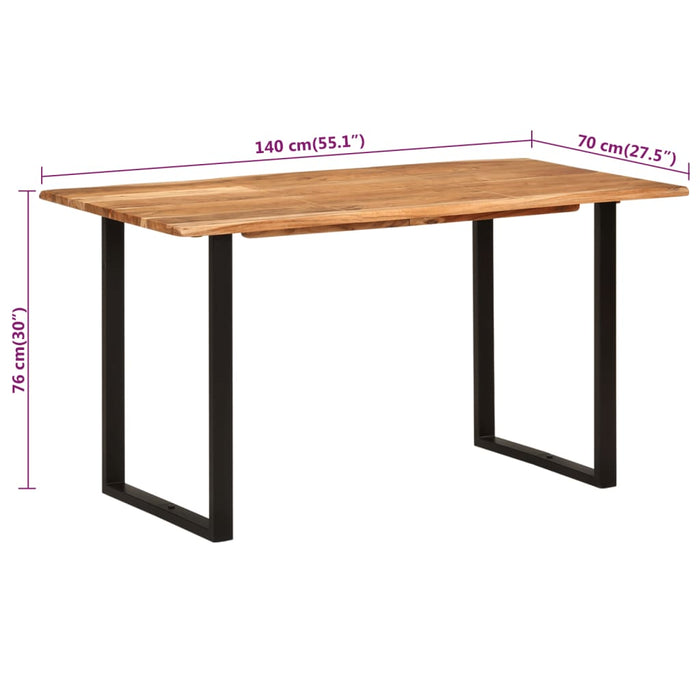 Tavolo da Pranzo 140x70x76 cm in Legno Massello di Acacia 286474